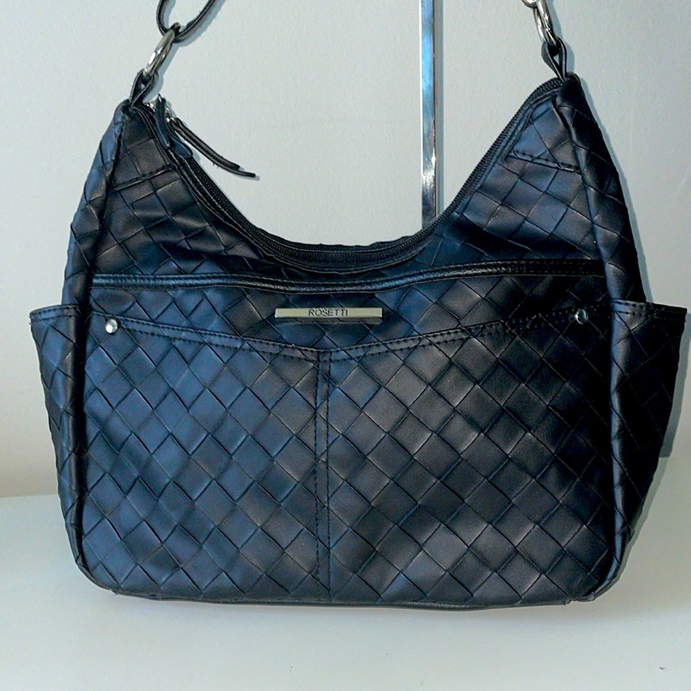 ROSETTI BLACK Woven HAND BAG PURSE